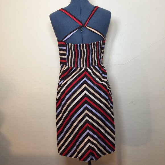 Brand Unknown (Tag Cut Out) Chevron Striped Cotton Dress Size S - Picture 4 of 6